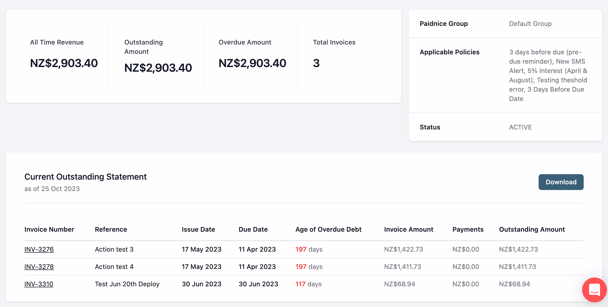 Auto Send Statements Calculate Statement Interest screenshot 1