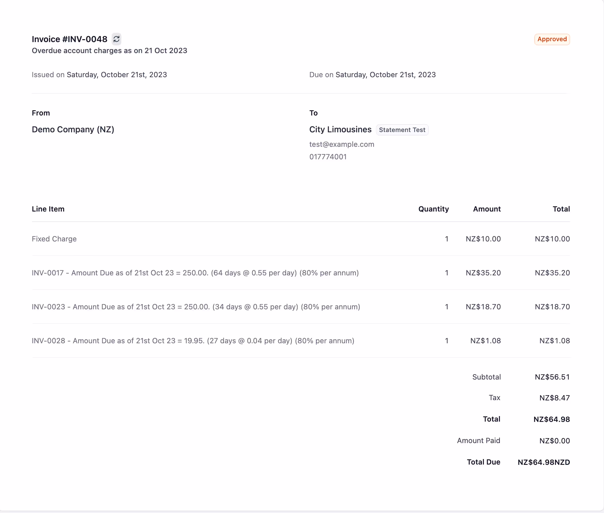Auto Send Statements Calculate Statement Interest screenshot 2