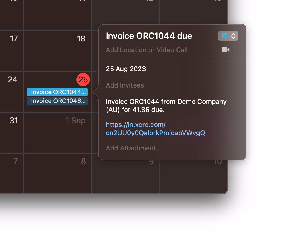 Introducing Calendar Events for Invoice Due Dates screenshot 2