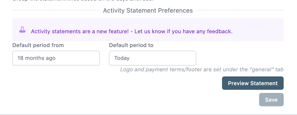 Schedule Activity Statements screenshot 3