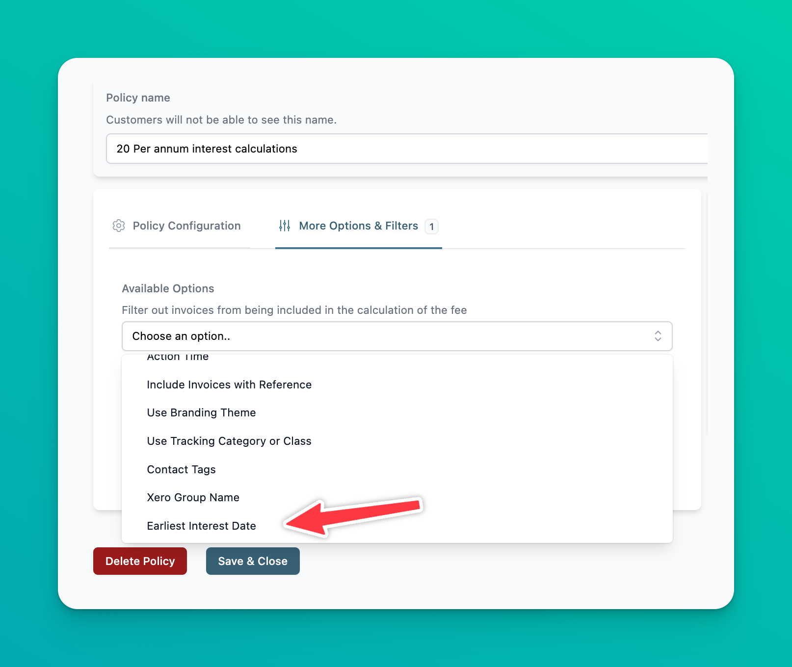Custom Start Dates for Late Fee Calculations screenshot 1