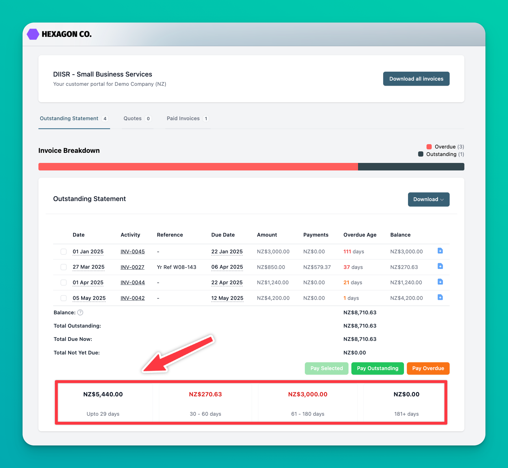 Add 30 60 90 Day Aging to Xero Statements screenshot 4