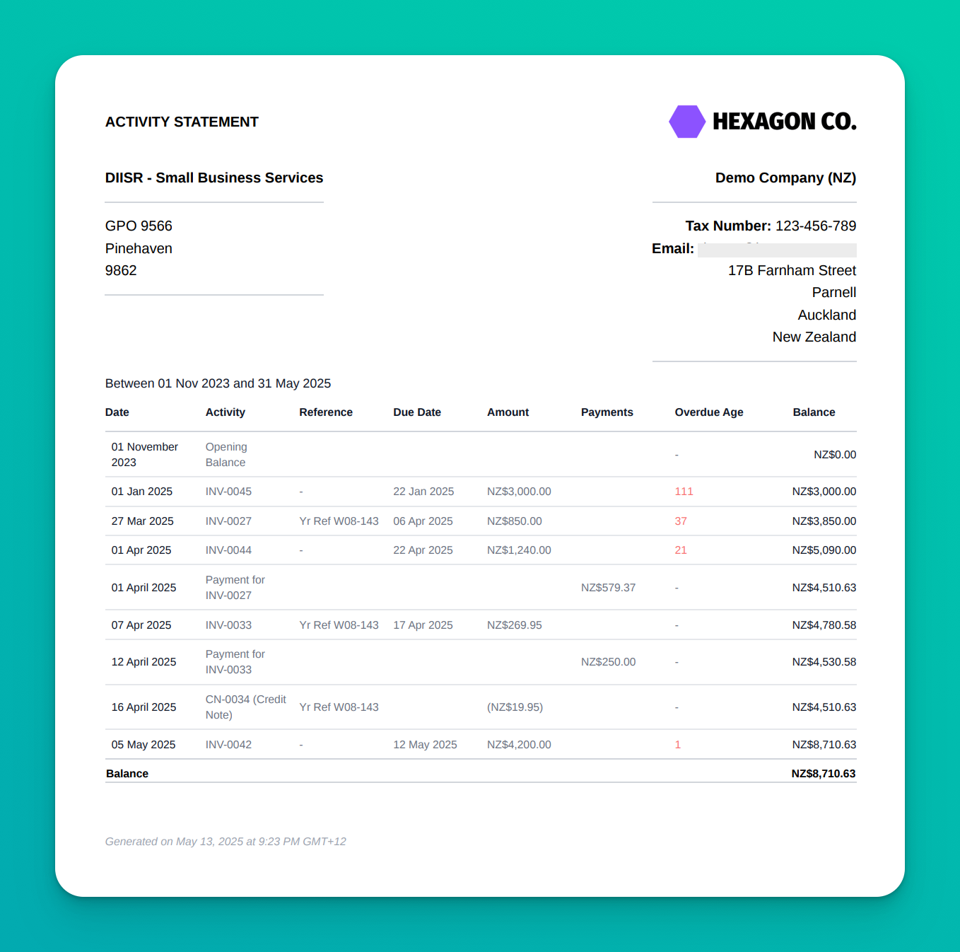 Add 30 60 90 Day Aging to Xero Statements screenshot 5