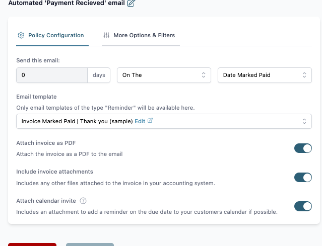 Setup Automated Payment Received Email Xero screenshot 1