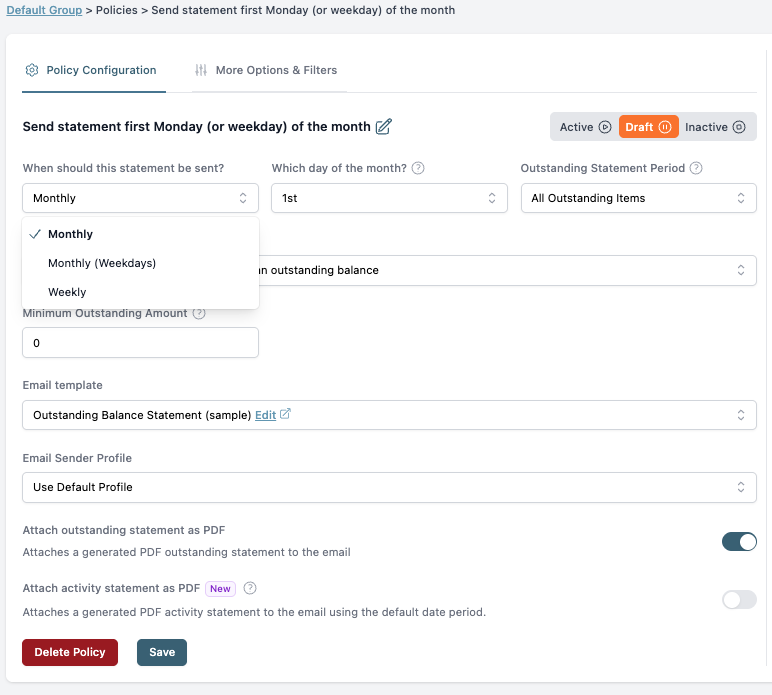 Send Xero Statements First Weekday of Month screenshot 1