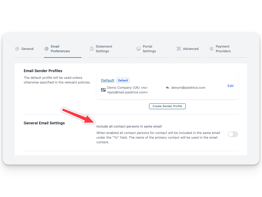 Xero Reminders All Contacts Same Email
