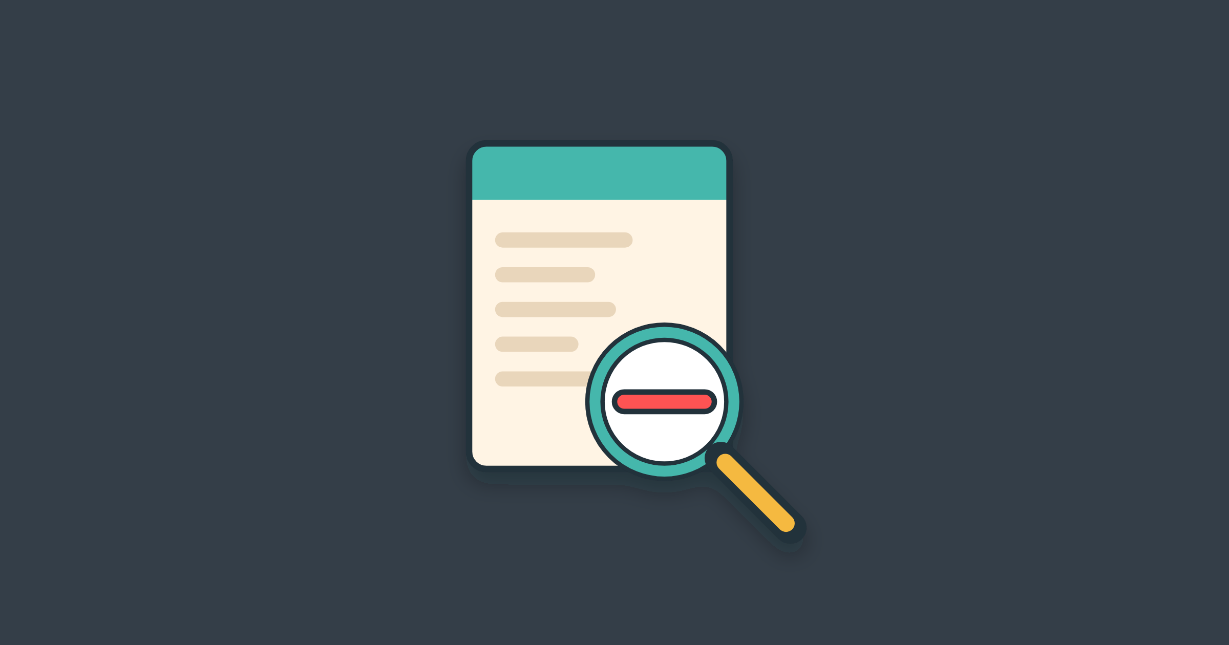 Illustration of an invoice under a magnifying glass, for MSP billing accuracy