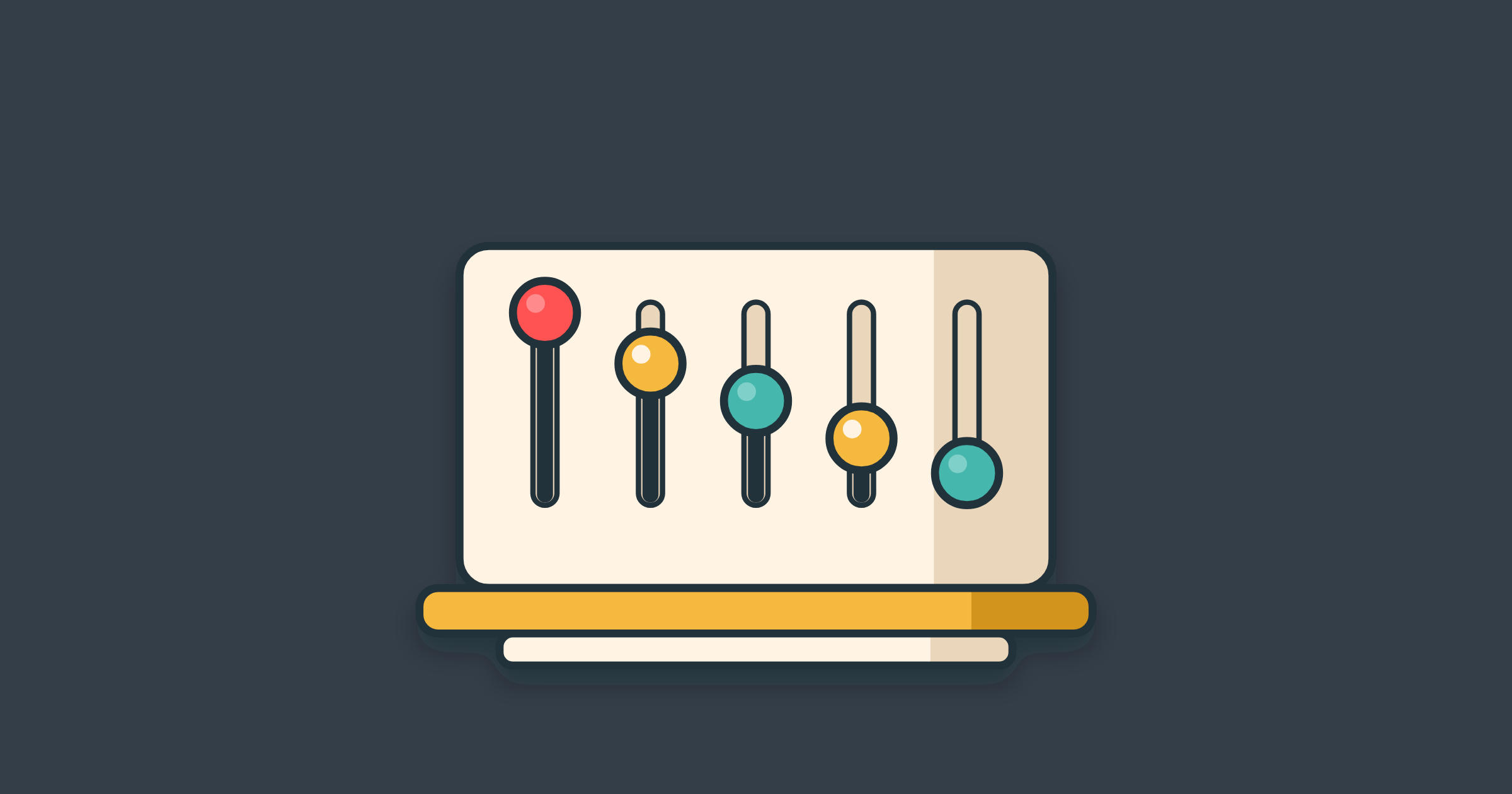 Illustration of a five-lever control panel, for MSP credit control
