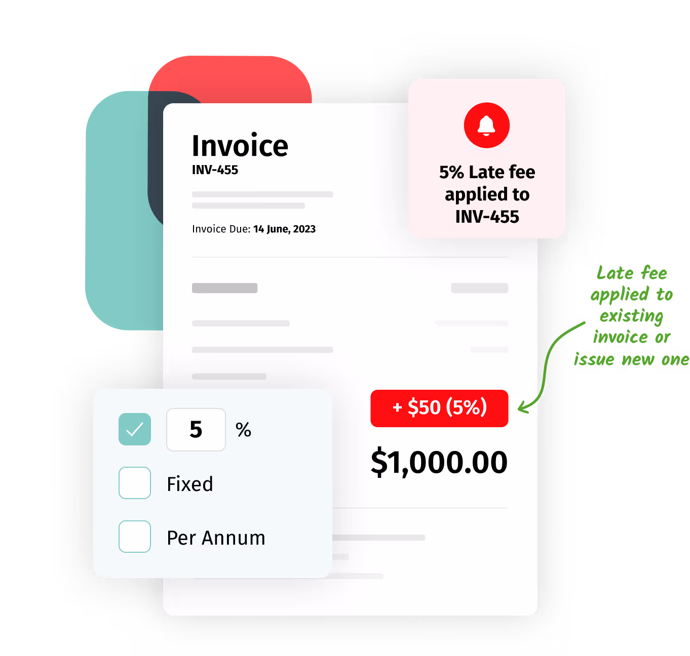 Xero invoice with overdue payment