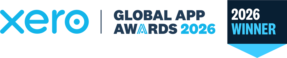 Xero Global App Awards 2026 winner badge, New Zealand Small Business App of the Year