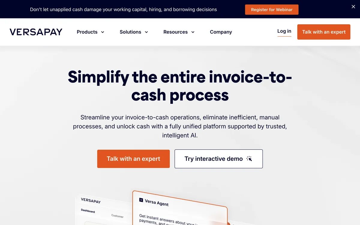 Versapay homepage