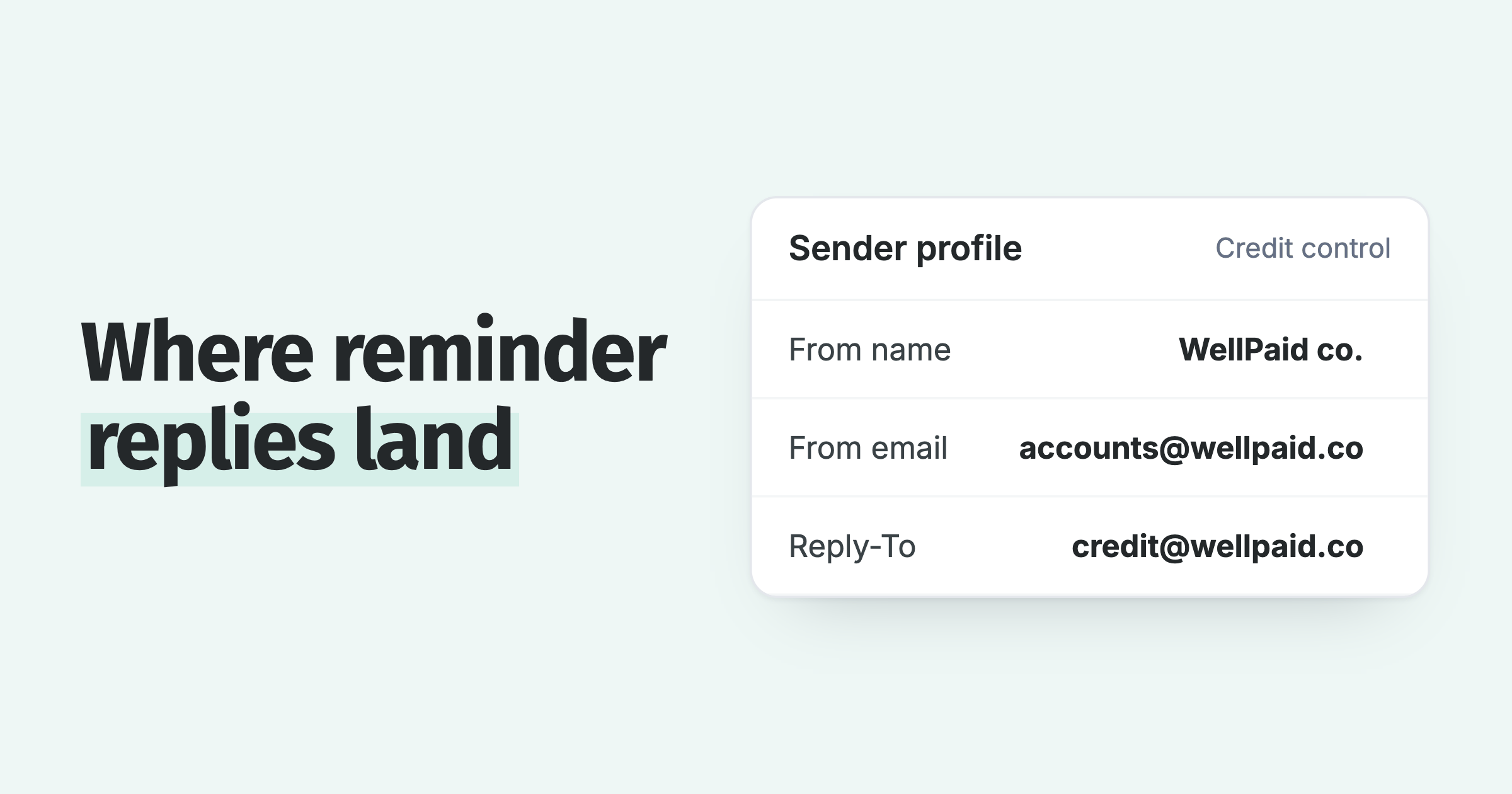 Paidnice sender profile with its own From name, From email and Reply-To address