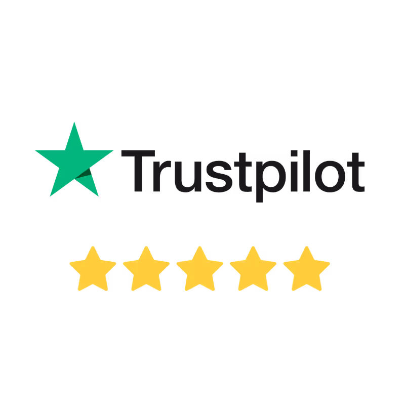 Trustpilot logo with 5 stars