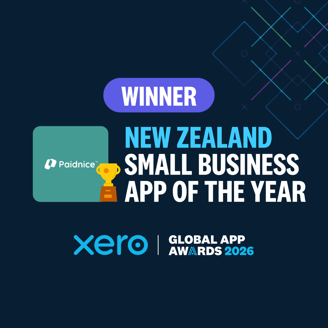 Winner, New Zealand Small Business App of the Year, Xero Global App Awards 2026, Paidnice